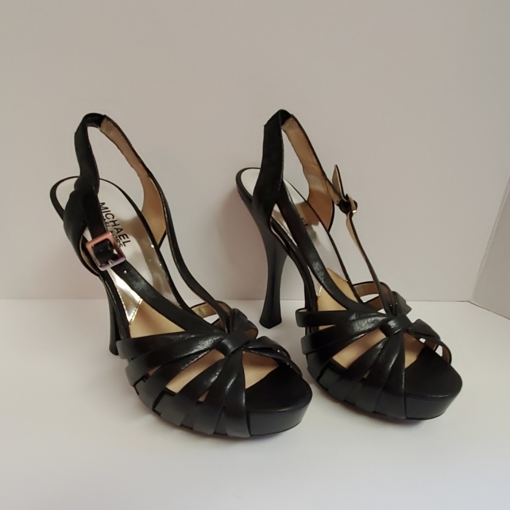 Michael Kors Strappy Leather 5" Heels Size 8 Med.